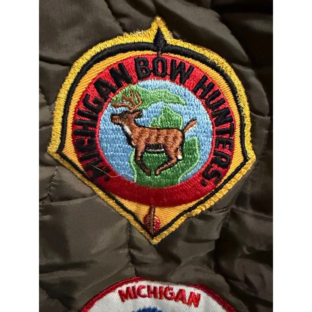 Mason Chippewa Falls Quilted Hunting Vest Brown Michigan Patches Kids‎ L VTG